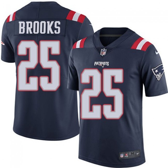 Nike Patriots #25 Terrence Brooks Navy Blue Men's Stitched NFL Limited Rush Jersey