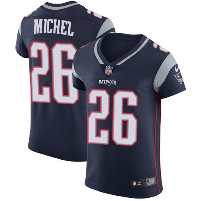 Nike Patriots #26 Sony Michel Navy Blue Team Color Men's Stitched NFL Vapor Untouchable Elite Jersey
