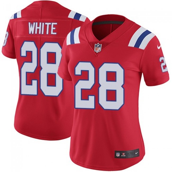 Women's Patriots #28 James White Red Alternate Stitched NFL Vapor Untouchable Limited Jersey