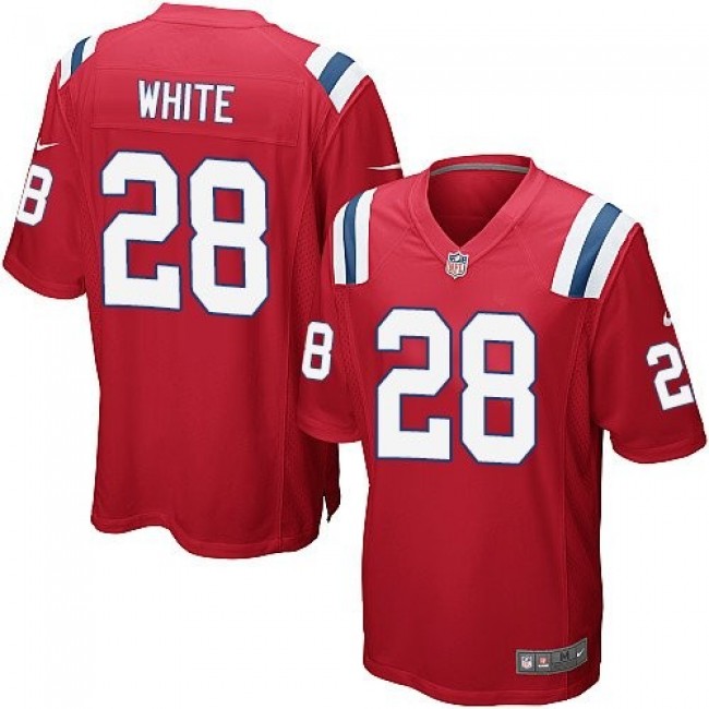 New England Patriots #28 James White Red Alternate Youth Stitched NFL Elite Jersey