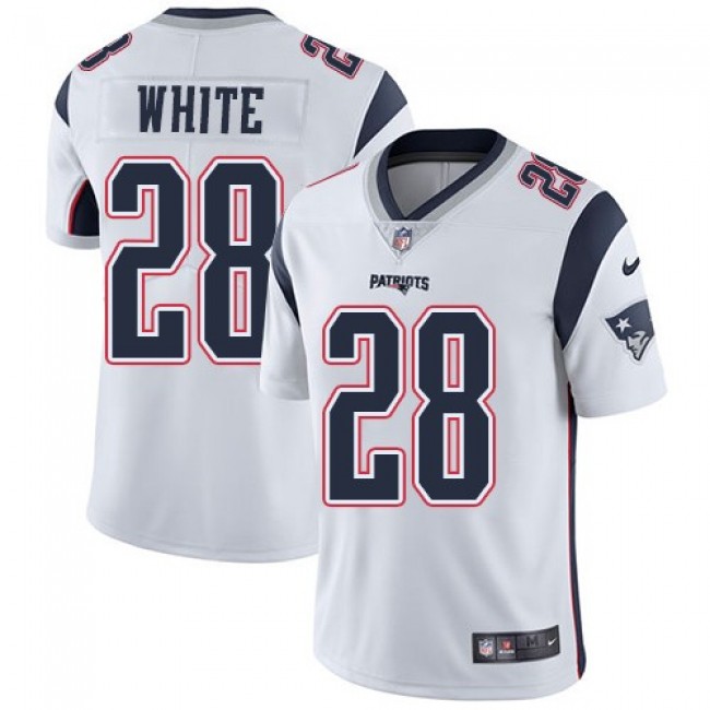 New England Patriots #28 James White White Youth Stitched NFL Vapor Untouchable Limited Jersey