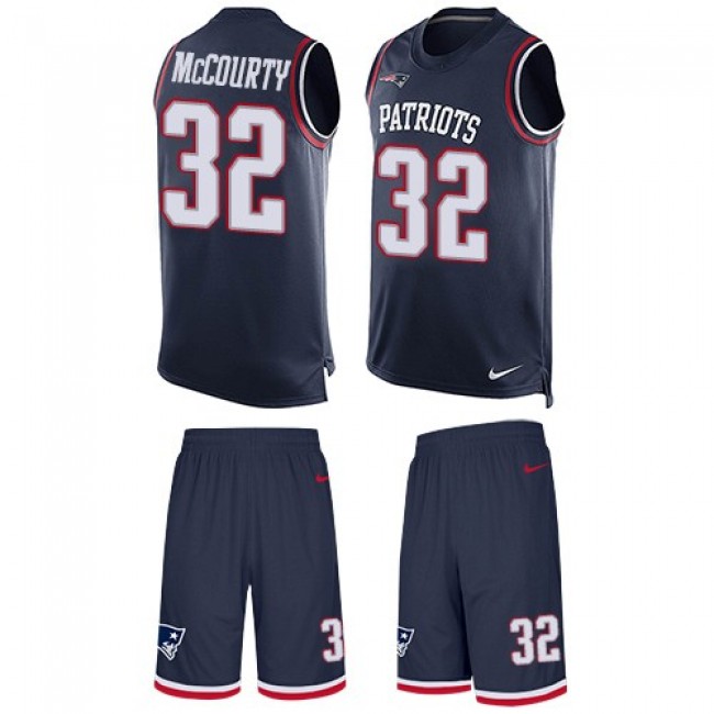Nike Patriots #32 Devin McCourty Navy Blue Team Color Men's Stitched NFL Limited Tank Top Suit Jersey