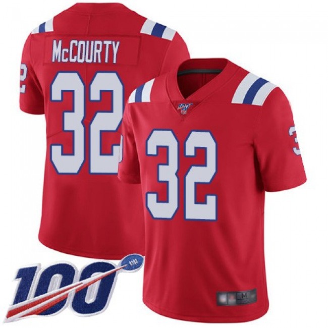 Nike Patriots #32 Devin McCourty Red Alternate Men's Stitched NFL 100th Season Vapor Limited Jersey