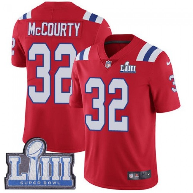 Nike Patriots #32 Devin McCourty Red Alternate Super Bowl LIII Bound Men's Stitched NFL Vapor Untouchable Limited Jersey