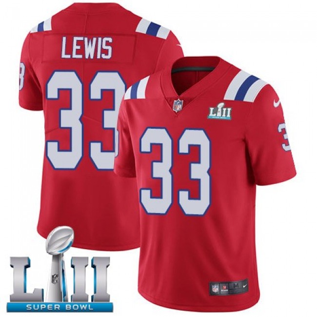 New England Patriots #33 Dion Lewis Red Alternate Super Bowl LII Youth Stitched NFL Vapor Untouchable Limited Jersey