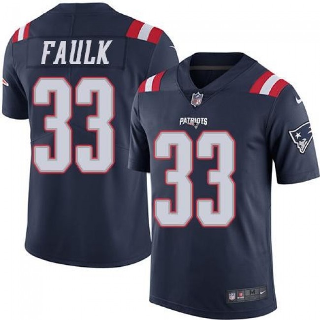 Nike Patriots #33 Kevin Faulk Navy Blue Men's Stitched NFL Limited Rush Jersey