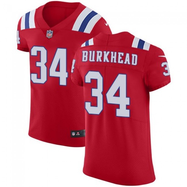 Nike Patriots #34 Rex Burkhead Red Alternate Men's Stitched NFL Vapor Untouchable Elite Jersey