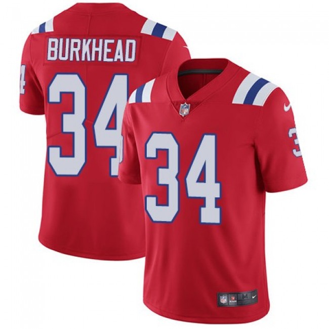 Nike Patriots #34 Rex Burkhead Red Alternate Men's Stitched NFL Vapor Untouchable Limited Jersey
