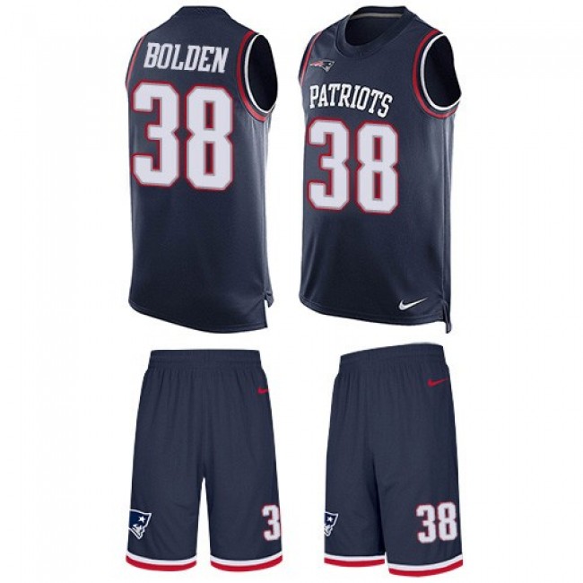Nike Patriots #38 Brandon Bolden Navy Blue Team Color Men's Stitched NFL Limited Tank Top Suit Jersey