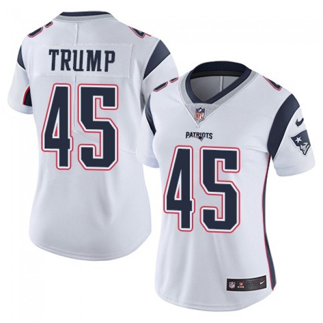 Women's Patriots #45 Donald Trump White Stitched NFL Vapor Untouchable Limited Jersey