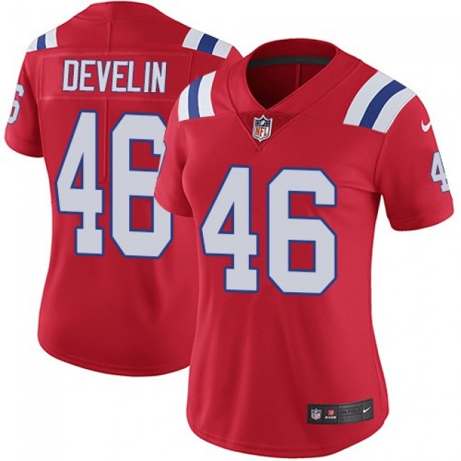 Women's Patriots #46 James Develin Red Alternate Stitched NFL Vapor Untouchable Limited Jersey