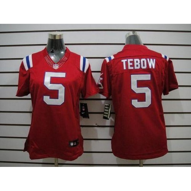 Women's Patriots #5 Tim Tebow Red Alternate Stitched NFL Limited Jersey