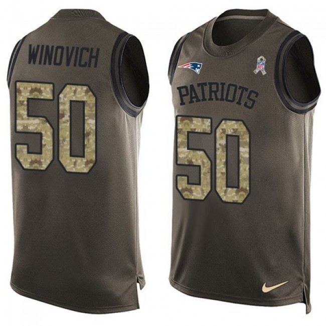 Nike Patriots #50 Chase Winovich Green Men's Stitched NFL Limited Salute To Service Tank Top Jersey