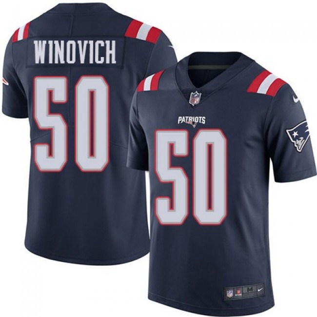 Nike Patriots #50 Chase Winovich Navy Blue Men's Stitched NFL Limited Rush Jersey