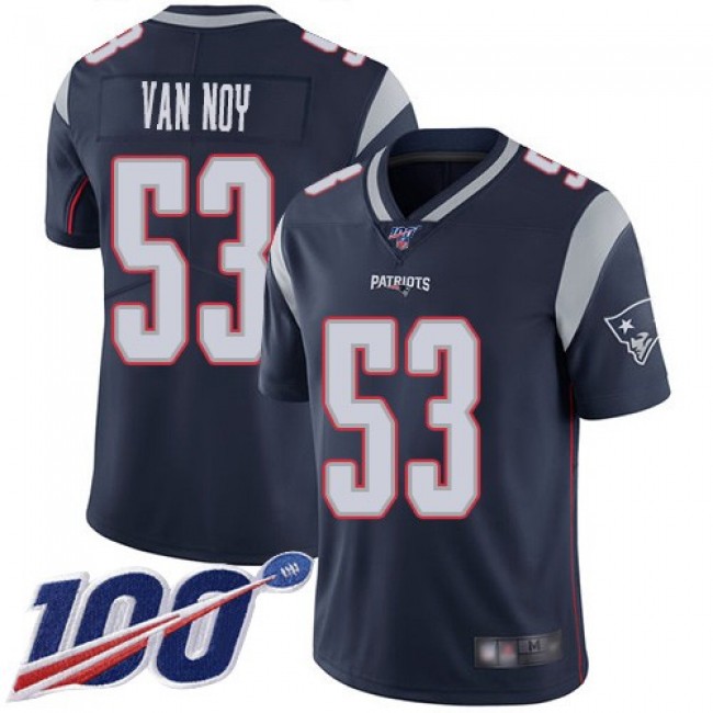 Nike Patriots #53 Kyle Van Noy Navy Blue Team Color Men's Stitched NFL 100th Season Vapor Limited Jersey