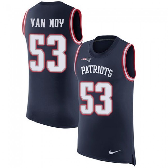 Nike Patriots #53 Kyle Van Noy Navy Blue Team Color Men's Stitched NFL Limited Rush Tank Top Jersey
