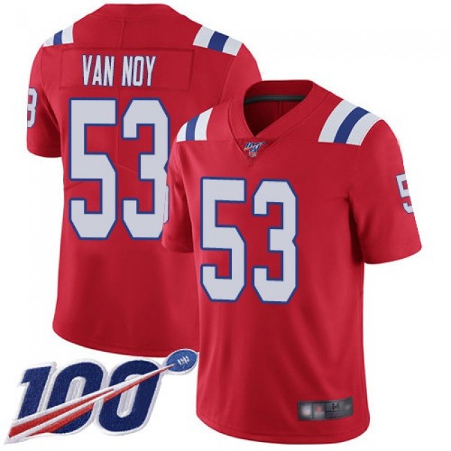 Nike Patriots #53 Kyle Van Noy Red Alternate Men's Stitched NFL 100th Season Vapor Limited Jersey