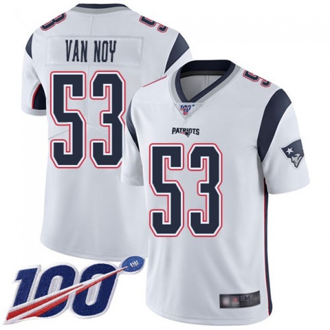 Nike Patriots #53 Kyle Van Noy White Men's Stitched NFL 100th Season Vapor Limited Jersey