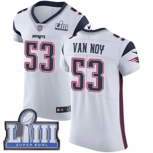 Nike Patriots #53 Kyle Van Noy White Super Bowl LIII Bound Men's Stitched NFL Vapor Untouchable Elite Jersey