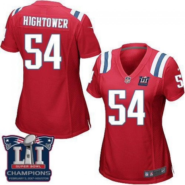 Women's Patriots #54 Dont'a Hightower Red Alternate Super Bowl LI Champions Stitched NFL Elite Jersey
