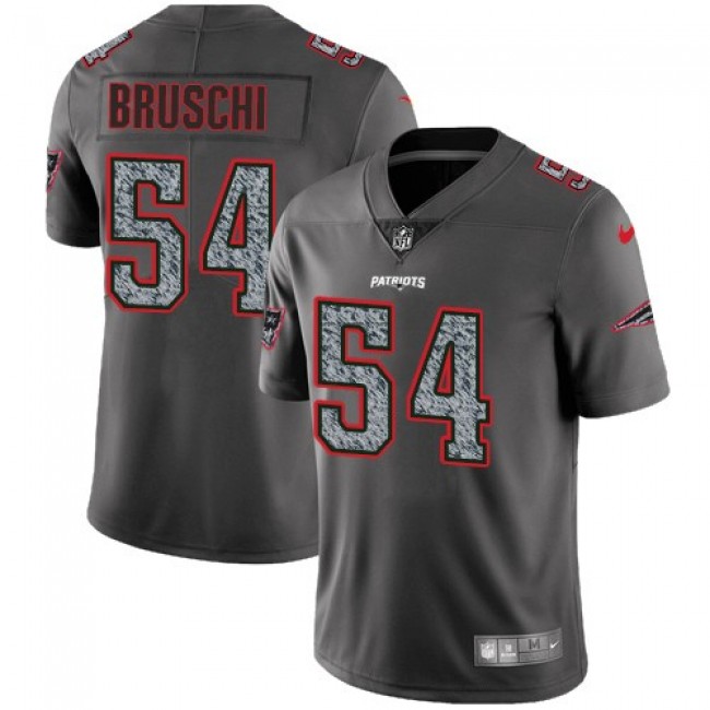 Nike Patriots #54 Tedy Bruschi Gray Static Men's Stitched NFL Vapor Untouchable Limited Jersey