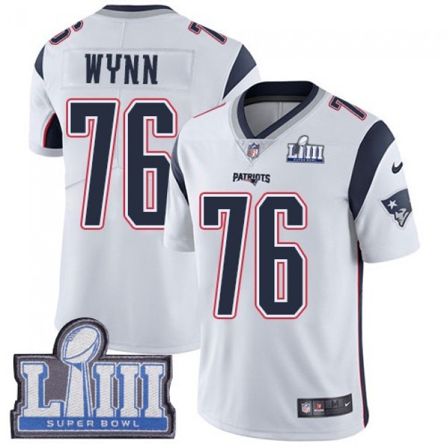 Nike Patriots #76 Isaiah Wynn White Super Bowl LIII Bound Men's Stitched NFL Vapor Untouchable Limited Jersey