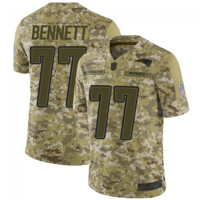 Nike Patriots #77 Michael Bennett Camo Men's Stitched NFL Limited 2018 Salute To Service Jersey
