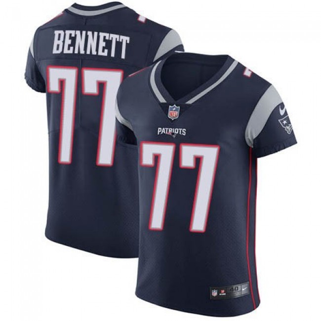 Nike Patriots #77 Michael Bennett Navy Blue Team Color Men's Stitched NFL Vapor Untouchable Elite Jersey