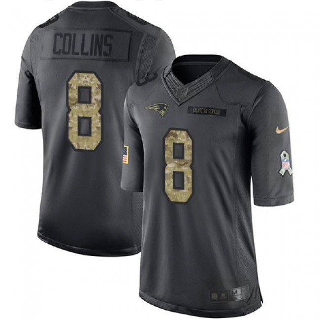 Nike Patriots #8 Jamie Collins Sr Black Men's Stitched NFL Limited 2016 Salute To Service Jersey