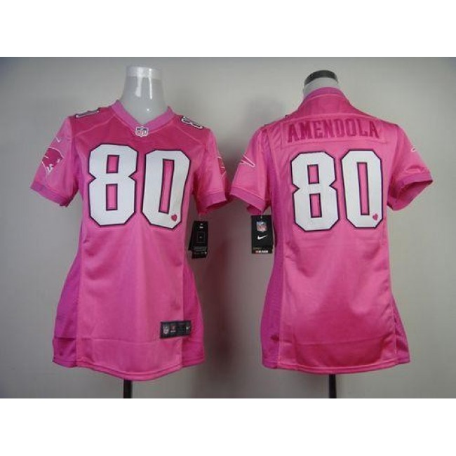 Women's Patriots #80 Danny Amendola New Pink Be Luv'd Stitched NFL Elite Jersey