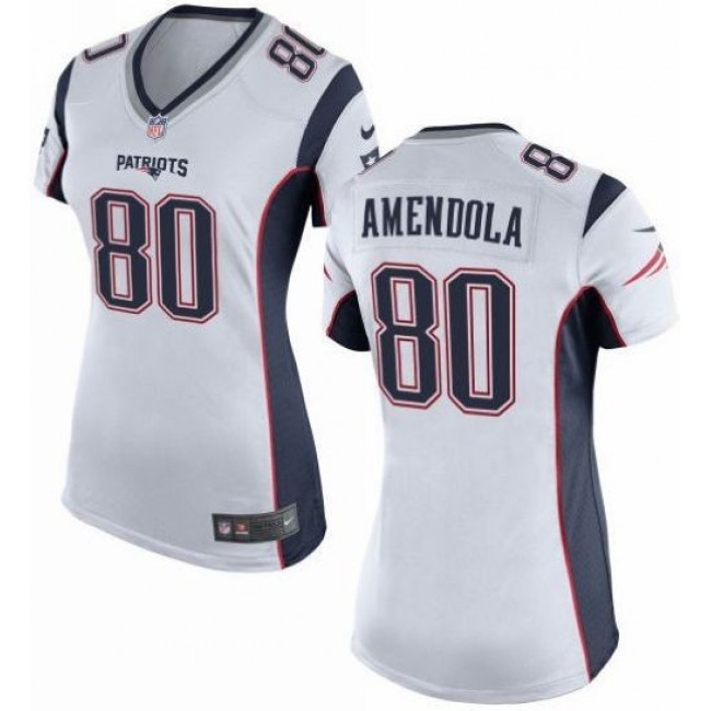 Women's Patriots #80 Danny Amendola White Stitched NFL New Elite Jersey