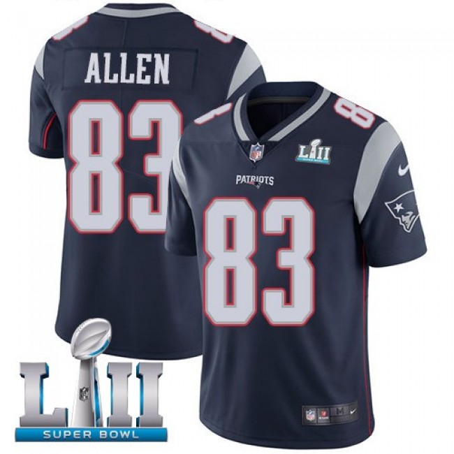 New England Patriots #83 Dwayne Allen Navy Blue Team Color Super Bowl LII Youth Stitched NFL Vapor Untouchable Limited Jersey