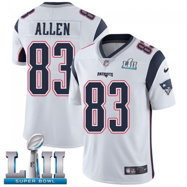 New England Patriots #83 Dwayne Allen White Super Bowl LII Youth Stitched NFL Vapor Untouchable Limited Jersey