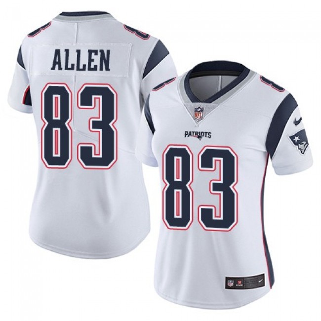 Women's Patriots #83 Dwayne Allen White Stitched NFL Vapor Untouchable Limited Jersey