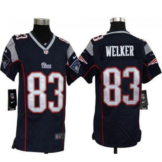 New England Patriots #83 Wes Welker Navy Blue Team Color Youth Stitched NFL Elite Jersey
