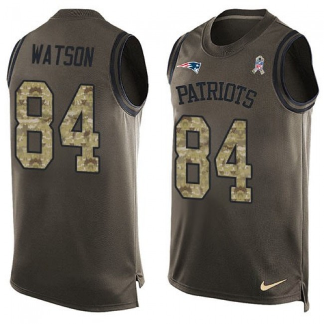 Nike Patriots #84 Benjamin Watson Green Men's Stitched NFL Limited Salute To Service Tank Top Jersey