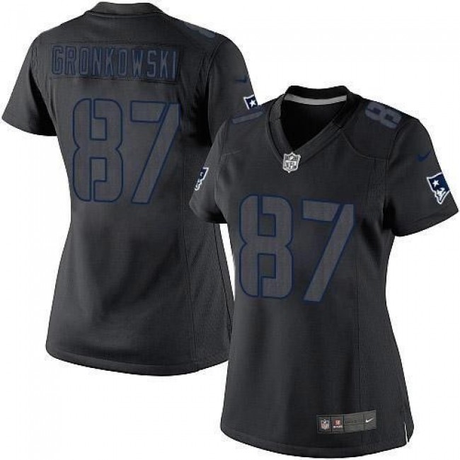 Women's Patriots #87 Rob Gronkowski Black Impact Stitched NFL Limited Jersey