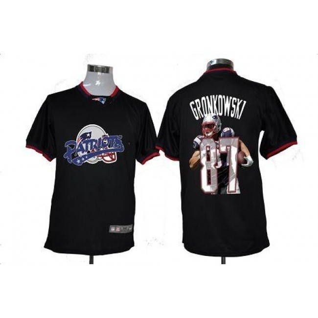 Nike Patriots #87 Rob Gronkowski Black Men's NFL Game All Star Fashion Jersey