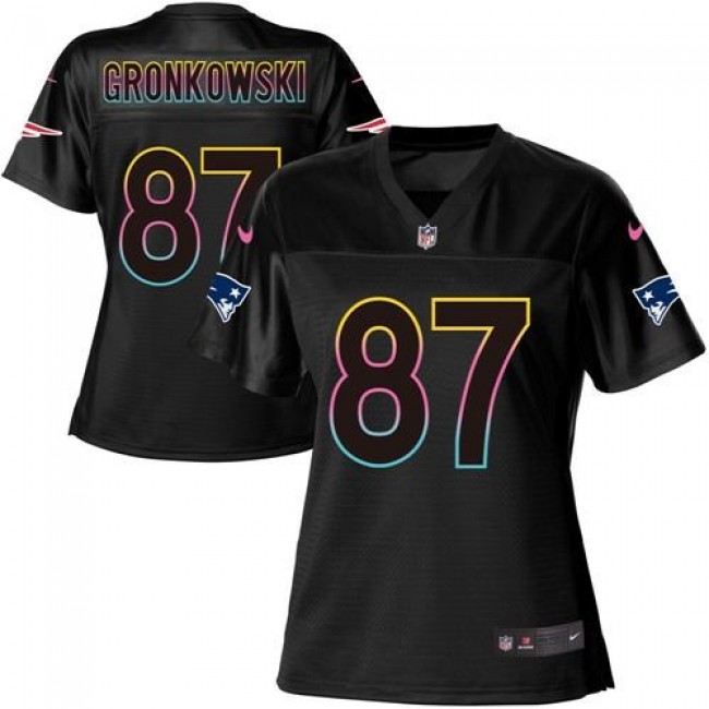 Women's Patriots #87 Rob Gronkowski Black NFL Game Jersey