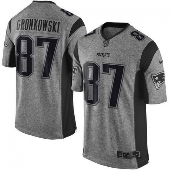 Nike Patriots #87 Rob Gronkowski Gray Men's Stitched NFL Limited Gridiron Gray Jersey