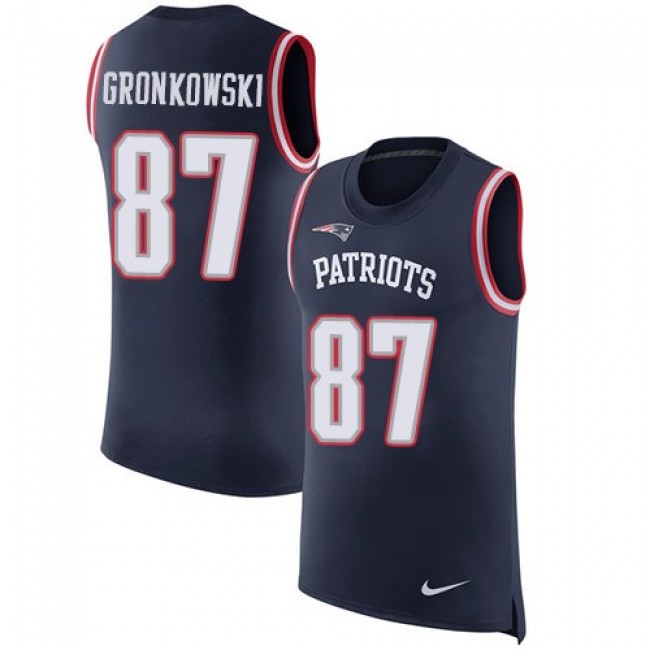 Nike Patriots #87 Rob Gronkowski Navy Blue Team Color Men's Stitched NFL Limited Rush Tank Top Jersey