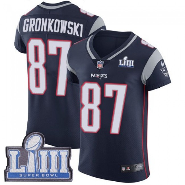 Nike Patriots #87 Rob Gronkowski Navy Blue Team Color Super Bowl LIII Bound Men's Stitched NFL Vapor Untouchable Elite Jersey