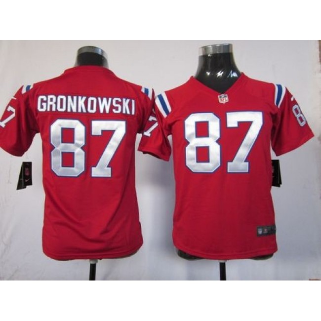 New England Patriots #87 Rob Gronkowski Red Alternate Youth Stitched NFL Elite Jersey