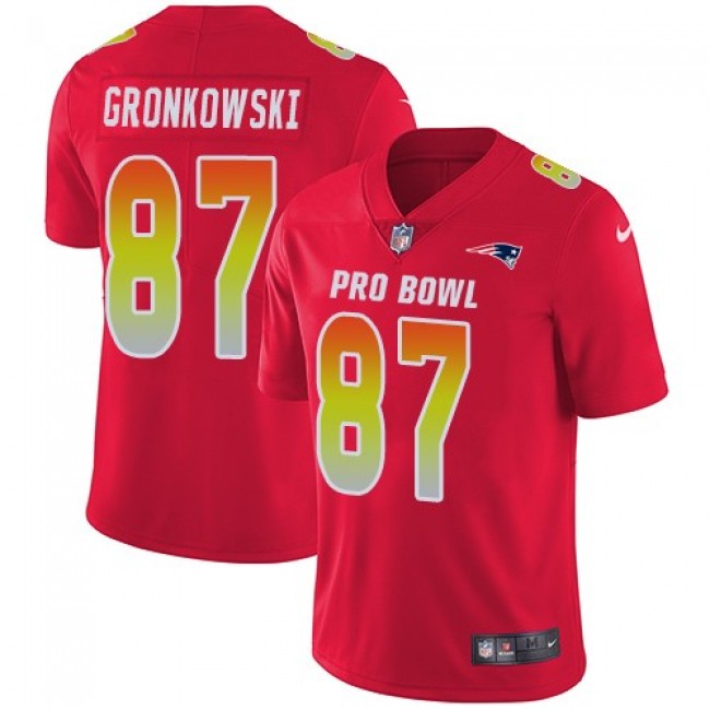 New England Patriots #87 Rob Gronkowski Red Youth Stitched NFL Limited AFC 2018 Pro Bowl Jersey