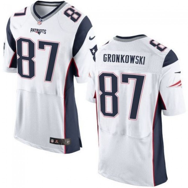 Nike Patriots #87 Rob Gronkowski White Men's Stitched NFL New Elite Jersey