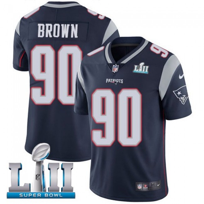 New England Patriots #90 Malcom Brown Navy Blue Team Color Super Bowl LII Youth Stitched NFL Vapor Untouchable Limited Jersey