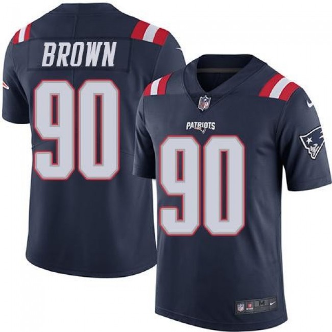 New England Patriots #90 Malcom Brown Navy Blue Youth Stitched NFL Limited Rush Jersey