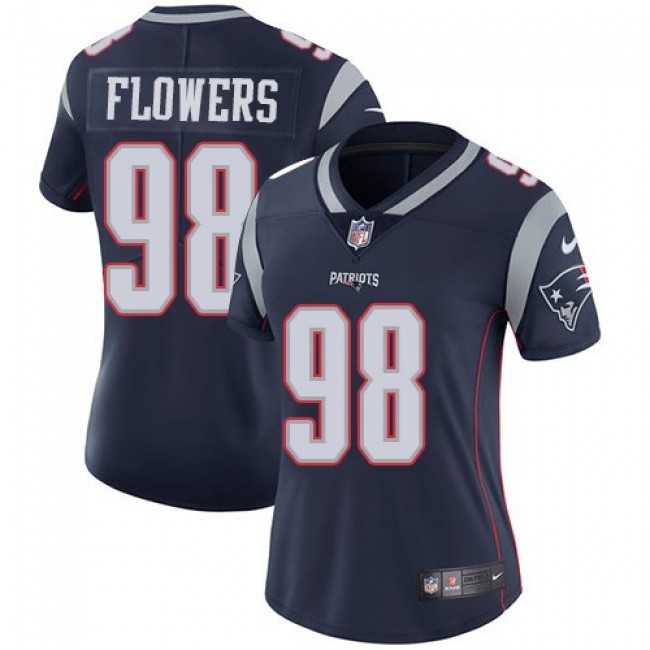 Women's Patriots #98 Trey Flowers Navy Blue Team Color Stitched NFL Vapor Untouchable Limited Jersey