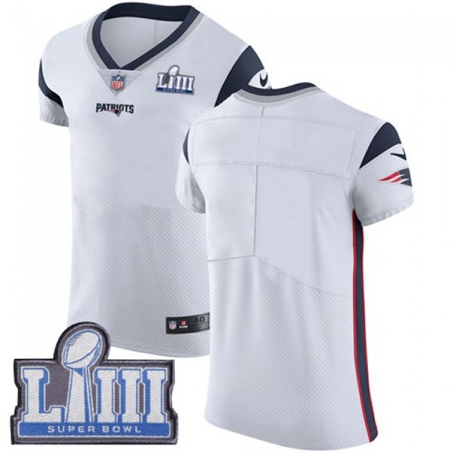 Nike Patriots Blank White Super Bowl LIII Bound Men's Stitched NFL Vapor Untouchable Elite Jersey