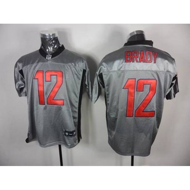 Patriots #12 Tom Brady Grey Shadow Stitched NFL Jersey